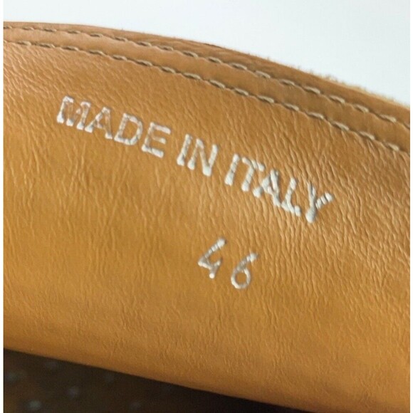 Ron White Delmar Cognac Woven Leather Designer Shoes  Italy Made Mens Sz 46 / 13